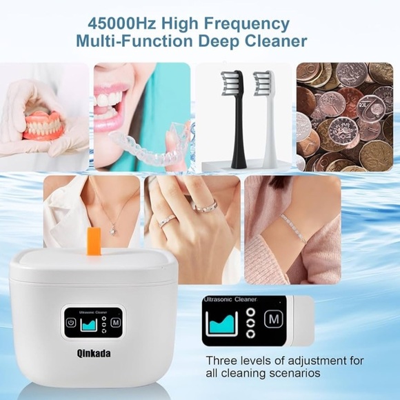 🆕 Qinkada Multipurpose Ultrasonic 45kHz Cleaner Black - Picture 7 of 13